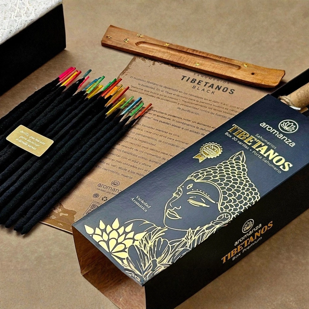 Box Kit Tibetanos Premium Aromanza x 30 varillas 4 Box Kit Tibetanos Premium Aromanza x 30 varillas SAHUFAL