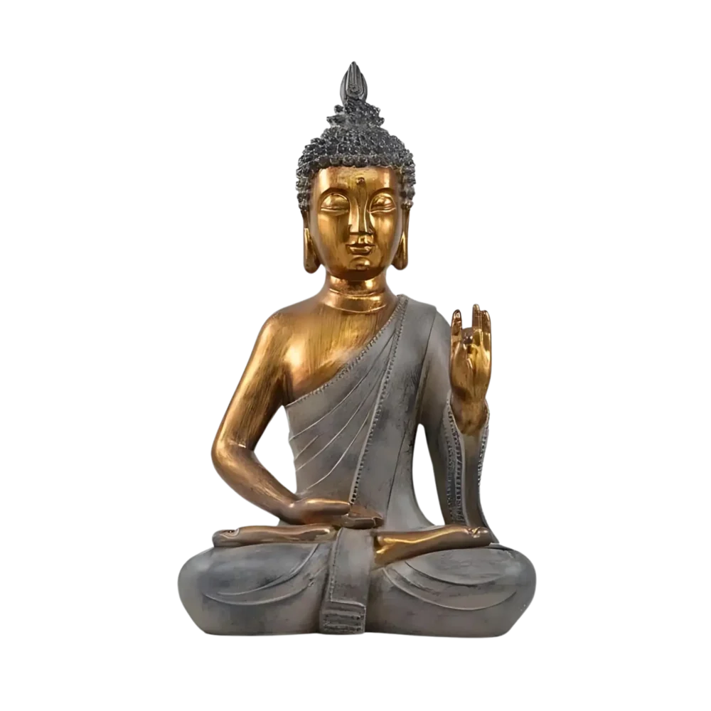 Buda Meditando Pintado con Base 31 cm Sahufal