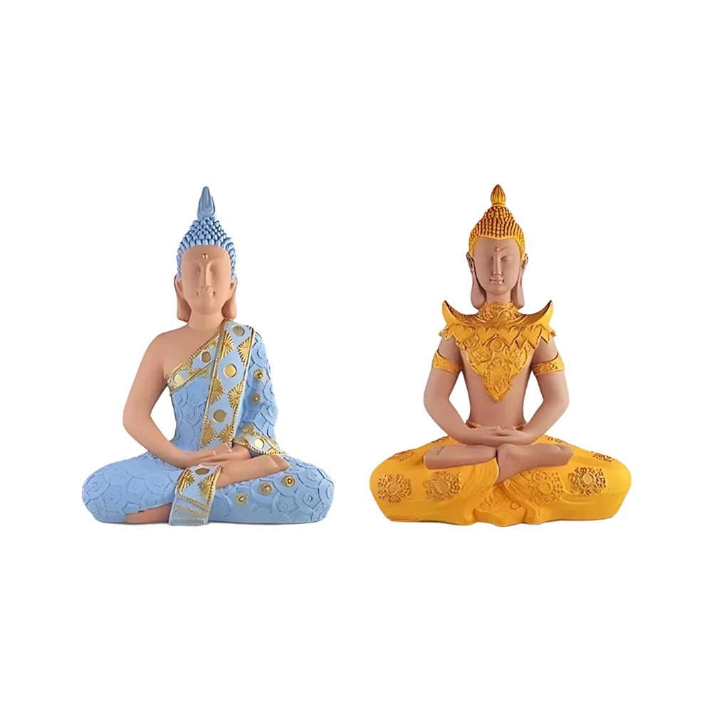 Buda Meditando Yeso Color Natural 40 cm Sahufal