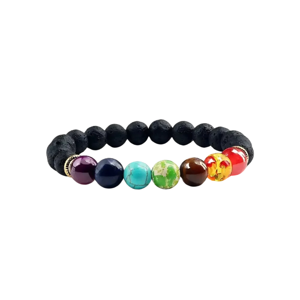 Pulsera de Piedra 7 Chakras Vulcanita