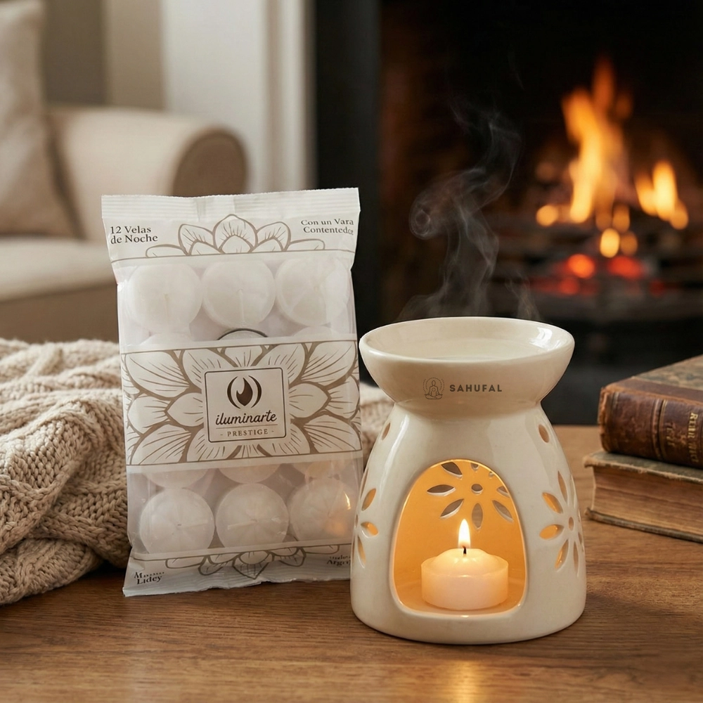 Velas de Noche Blanca Iluminarte x12 unidades Sahufal