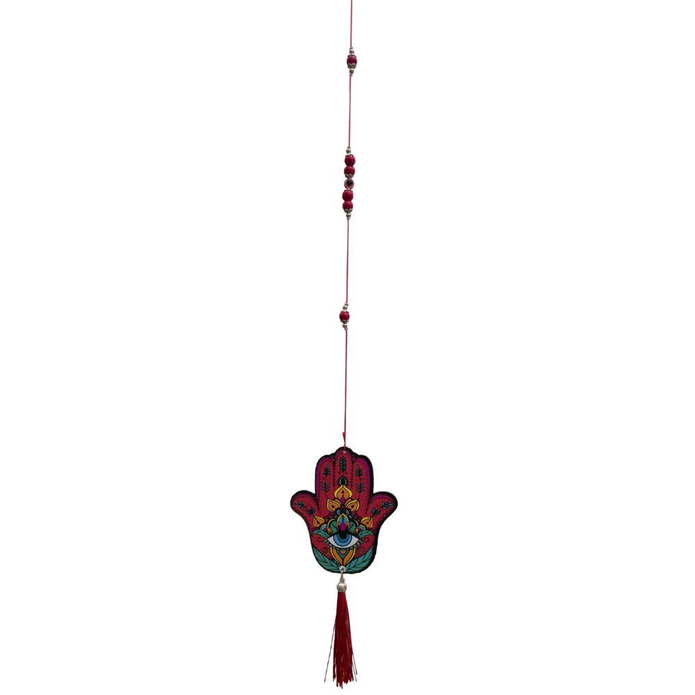 Colgante Mano de Fátima Sticker con borla roja Grande 60cm Sahufal