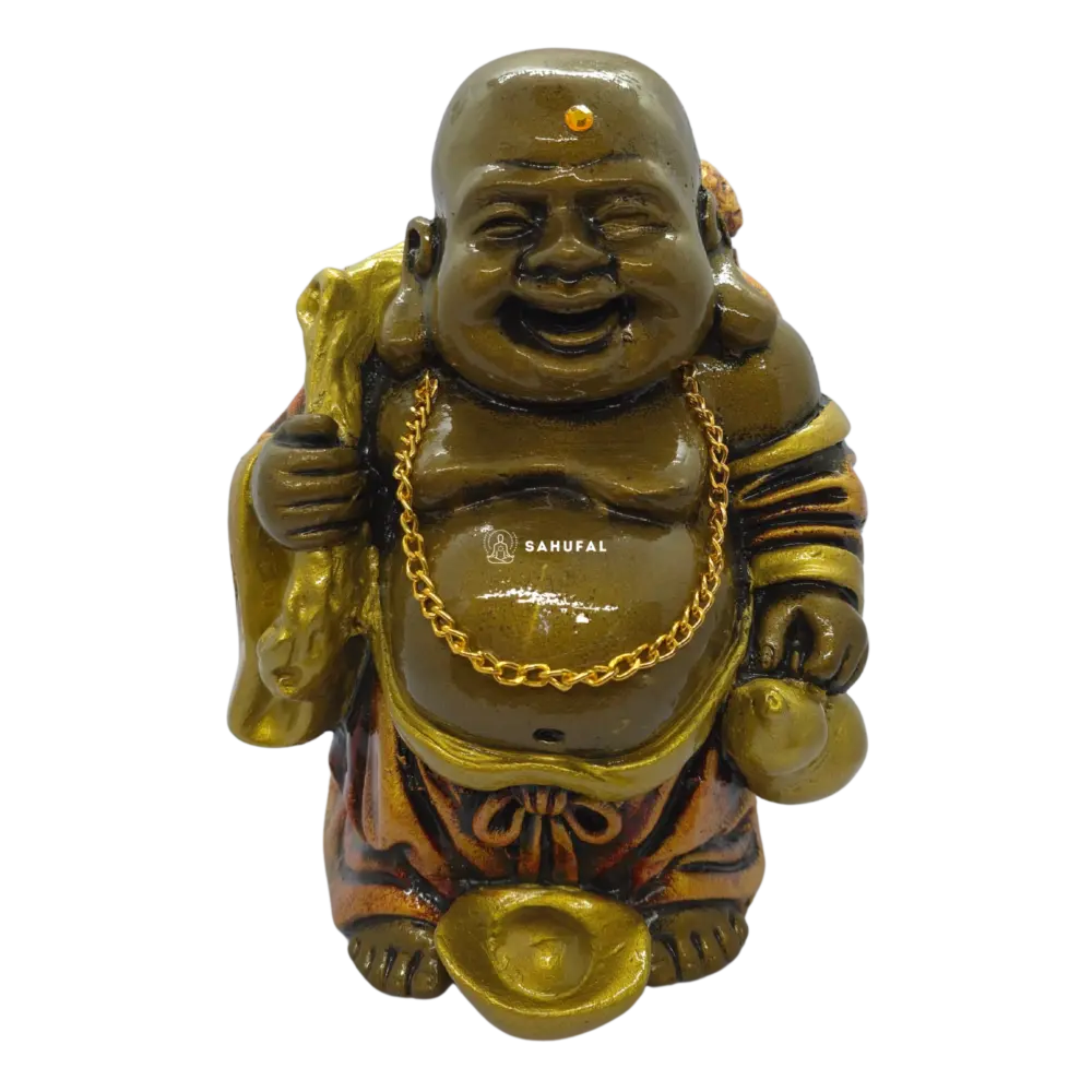 Buda Saco de la Fortuna 22 cm Yeso Extra Duro Sahufal