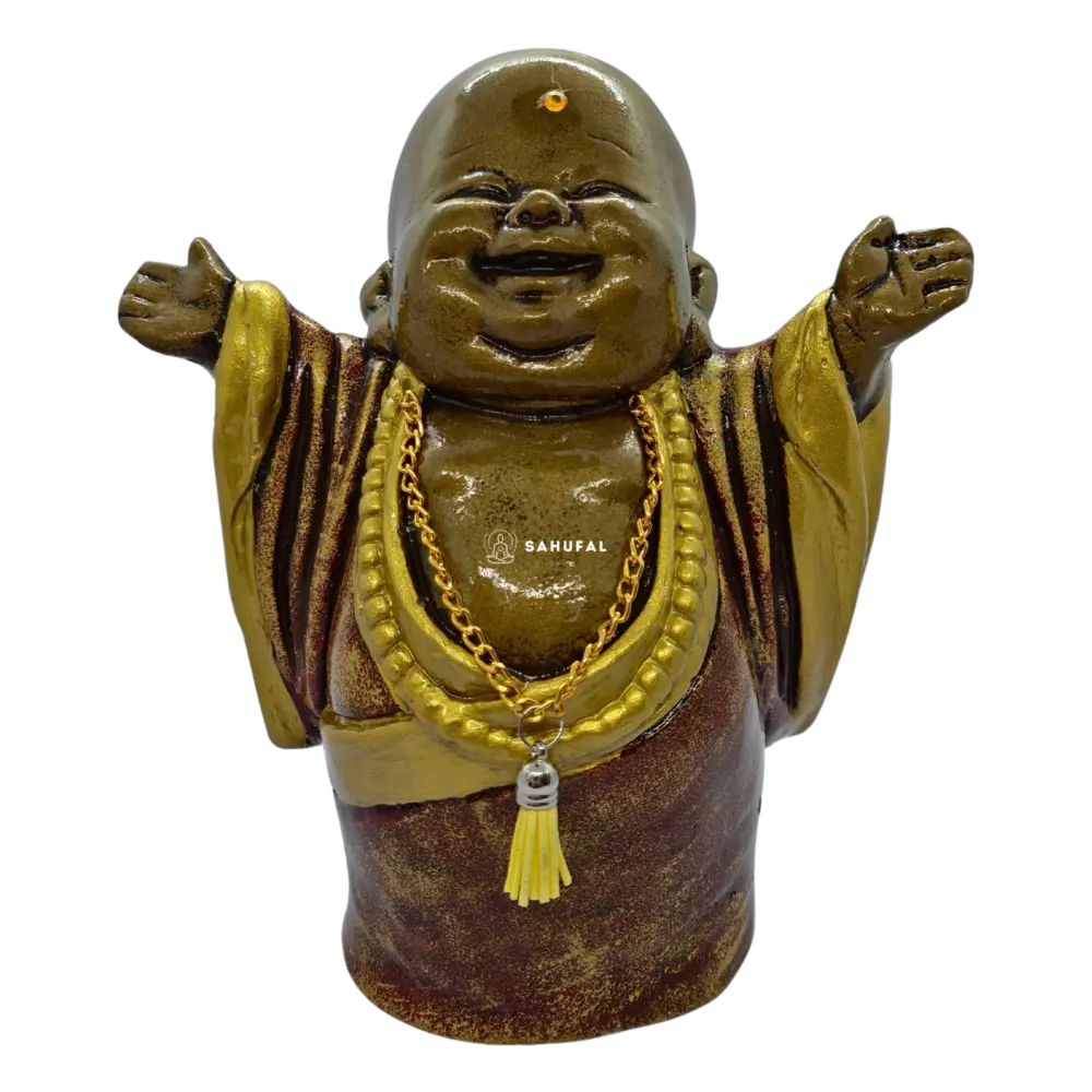 Buda Sonriente de la Fortuna 28 cm Yeso Extra Duro Sahufal