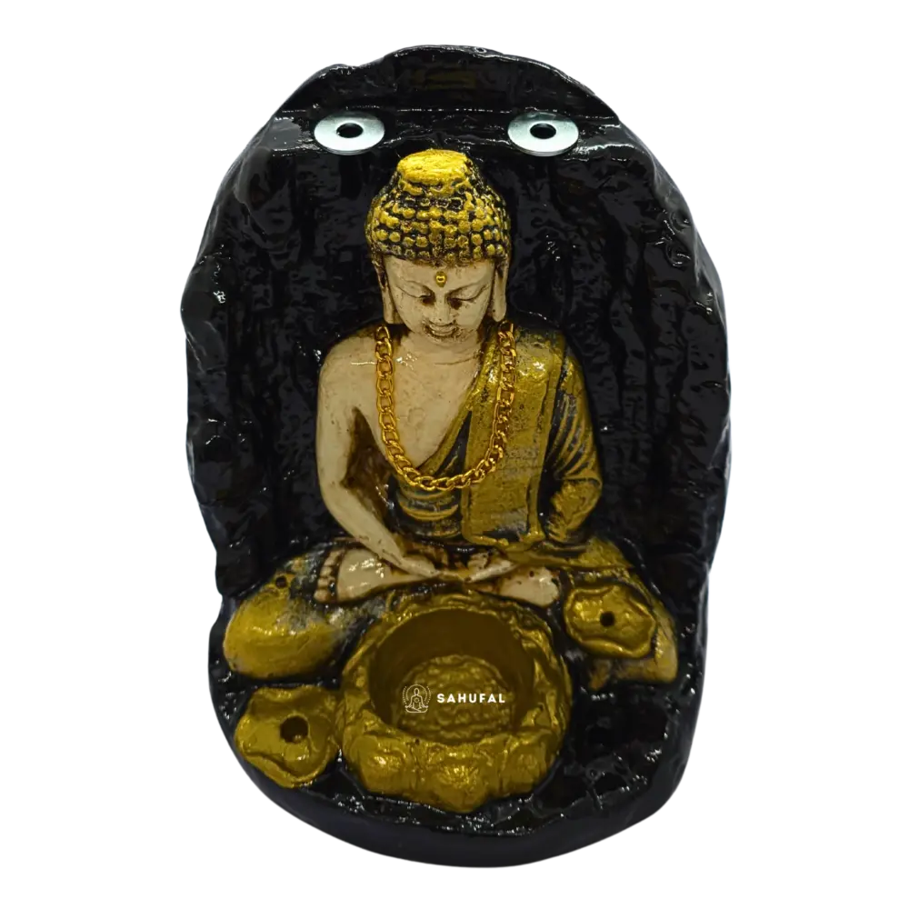 Cascada de Humo Buda Meditación 20cm Yeso Extra Duro Sahufal 2