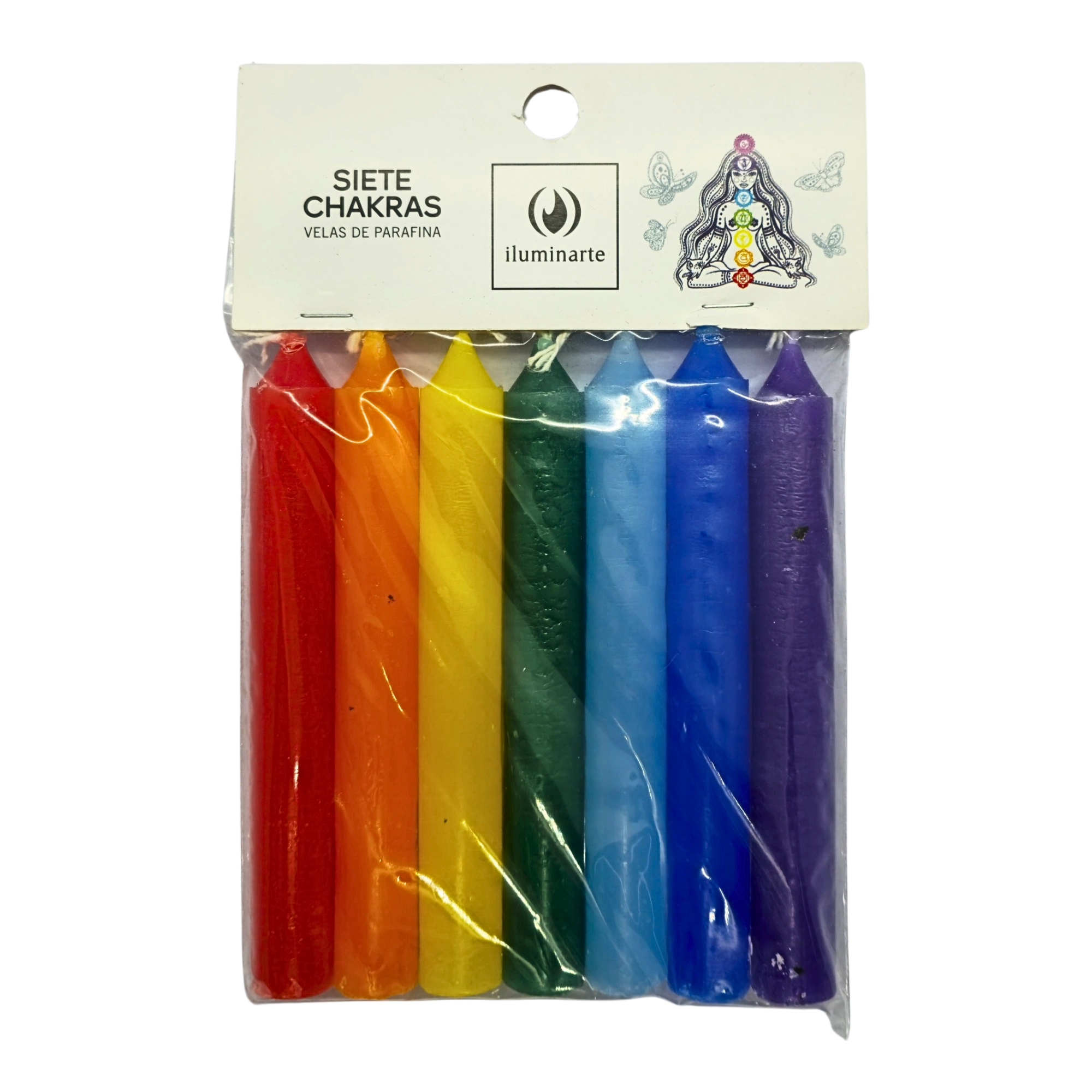 Velas 7 Chakras de Parafina 1 Velas 7 Chakras de Parafina Iluminarte Sahufal