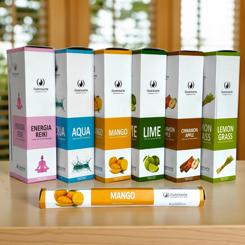 Sahumerios Hexagonales Linea Blanca Iluminarte India x 15 varillas Sahufal