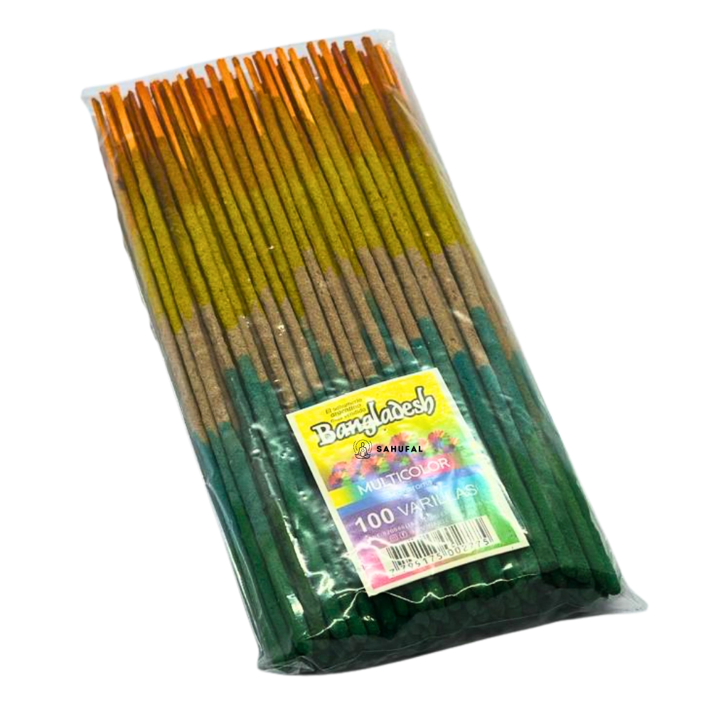 Sahumerios Triple Empaste Multicolor – Multiaroma x 100 varillas Bangladesh Sahufal