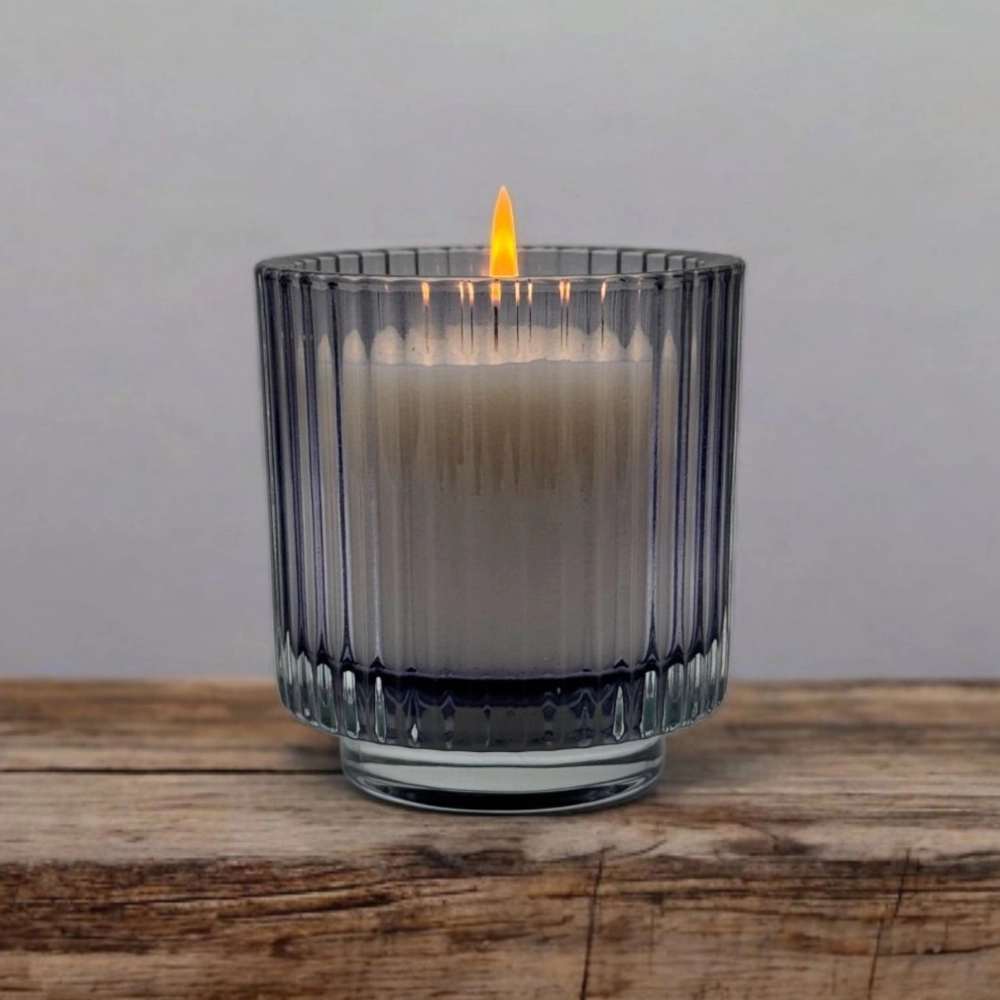 Vela Cera Vegetal Vaso Rayado Aromanza