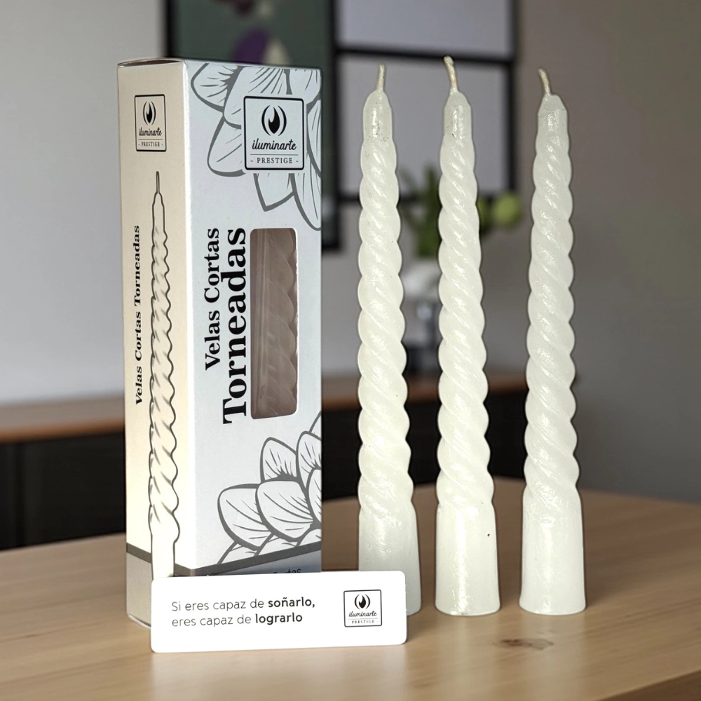 Vela Torneada chica 15 cm Caja x 6 unidades Iluminarte