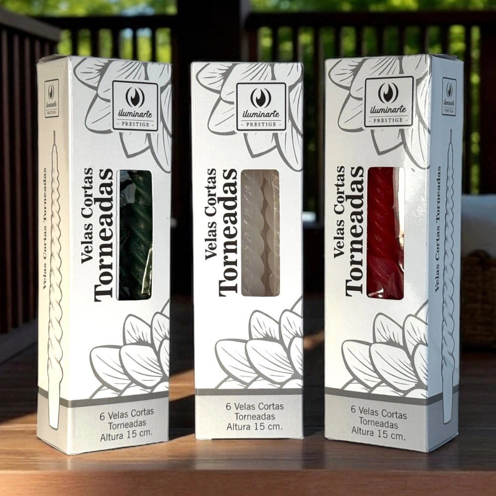 Vela Torneada chica 15 cm Caja x 6 unidades Iluminarte