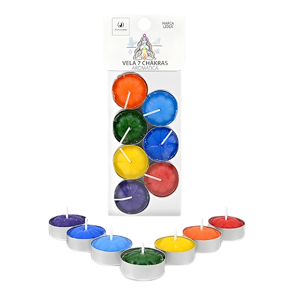 Velas De Noche 7 Chakras Aromáticas Sahufal